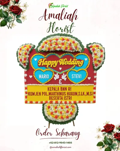 Karangan Papan Bunga Pernikahan di Manunggang Jae